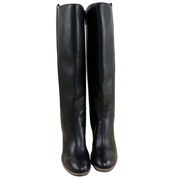 Korks NWOB Harley Tall Black Boot Size 6M Side Zip Pull Tab Tapered Stacked Heel - Picture 5 of 8